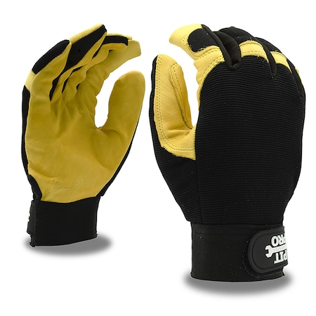 Cordova PIT PRO ACTIVITY GLOVE, DEERSKIN LEATHER PALM, BLACK SPANDEX BACK, HOOK & LOOP CLOSURE-MEDIUM, 12PK 77272